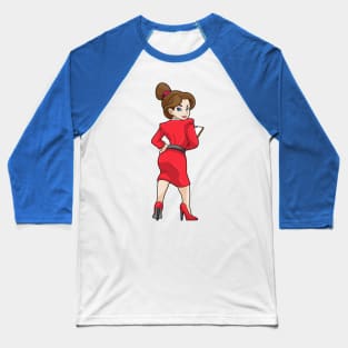 Secretary in Dress with High Heels Baseball T-Shirt